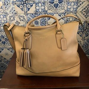 Coach Camel Leather Bag with Tassel